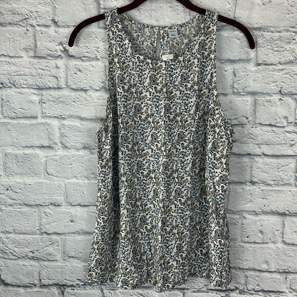 Old Navy Racerback Blouse Sleeveless Floral Print Size Large NWT - Picture 1 of 6